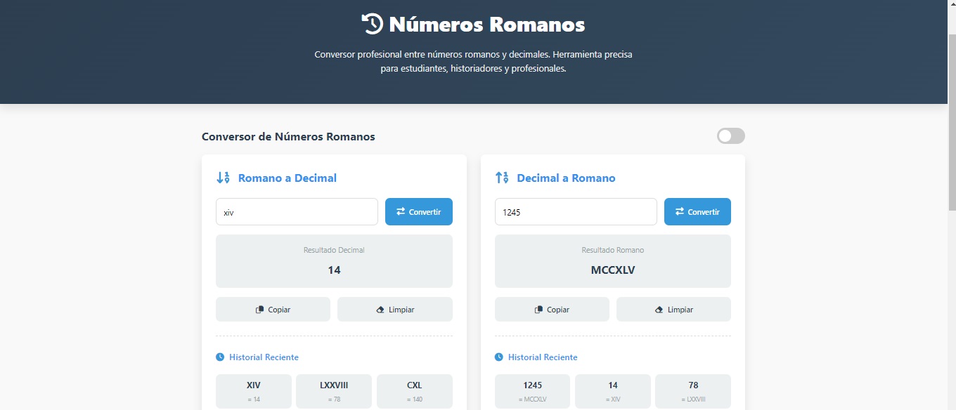 Roman Numerals Converter