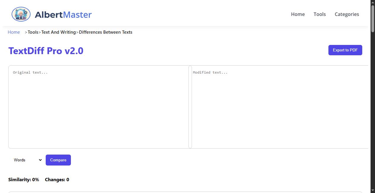 TextDiff Pro | Professional Text Comparator