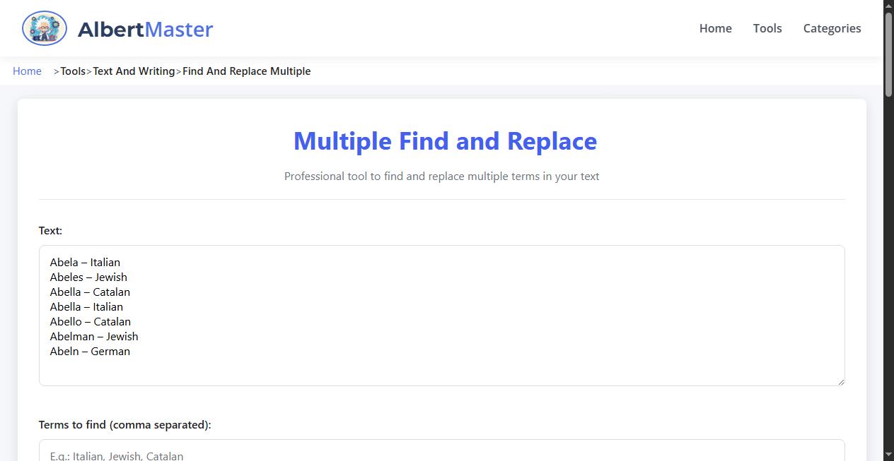 Multiple Find and Replace