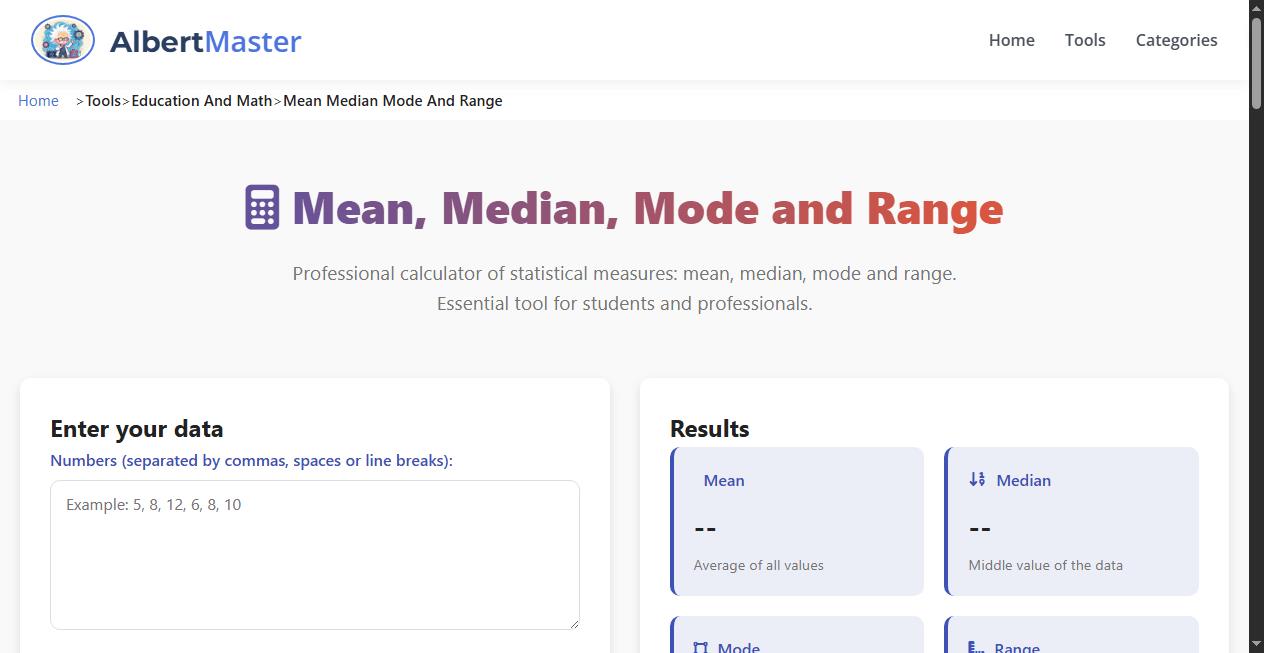 Mean, Median, Mode, and Range Calculator