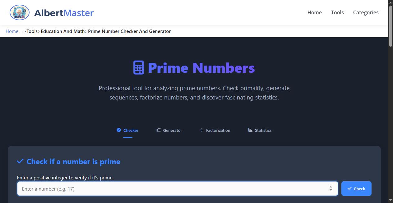 Prime Number Checker and Generator