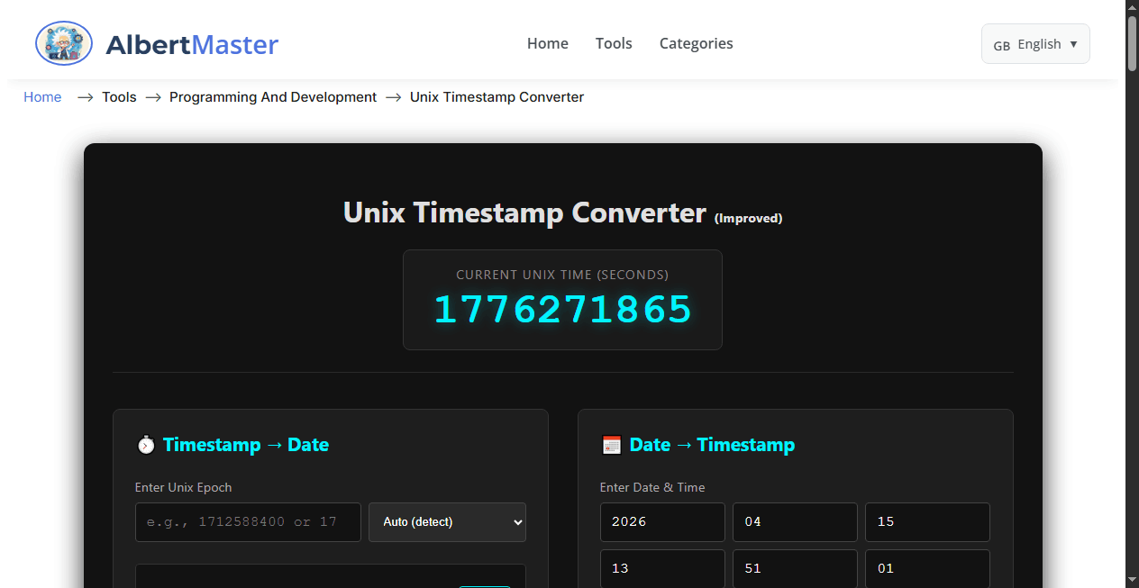 Unix Timestamp Converter