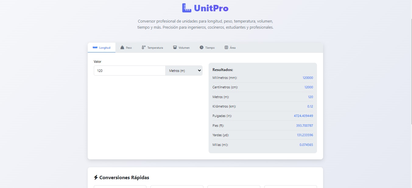 UnitPro | Conversor Profesional de Unidades