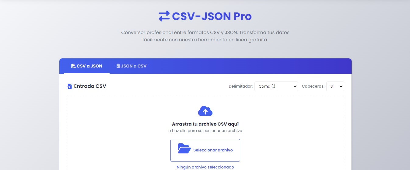 CSV-JSON Pro | Conversor Profesional de CSV y JSON