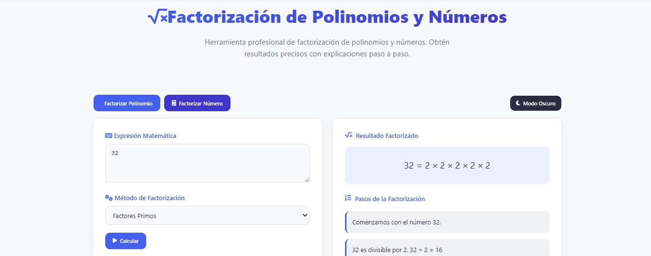 Factorización Avanzada de Polinomios y Números