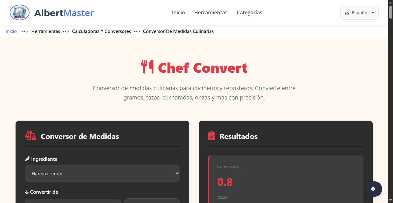 Conversor de Medidas Culinarias
