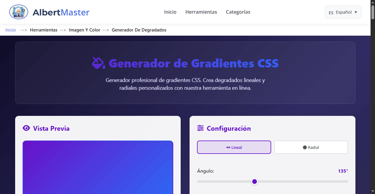 Generador Profesional de Degradados CSS