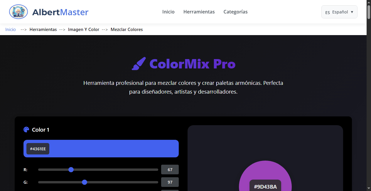 ColorMix Pro | Mezclador Profesional de Colores