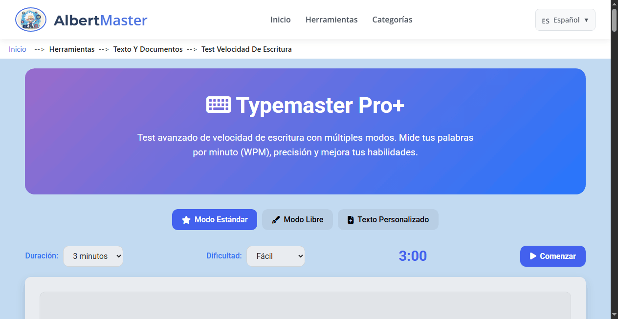 Test de Velocidad de Escritura