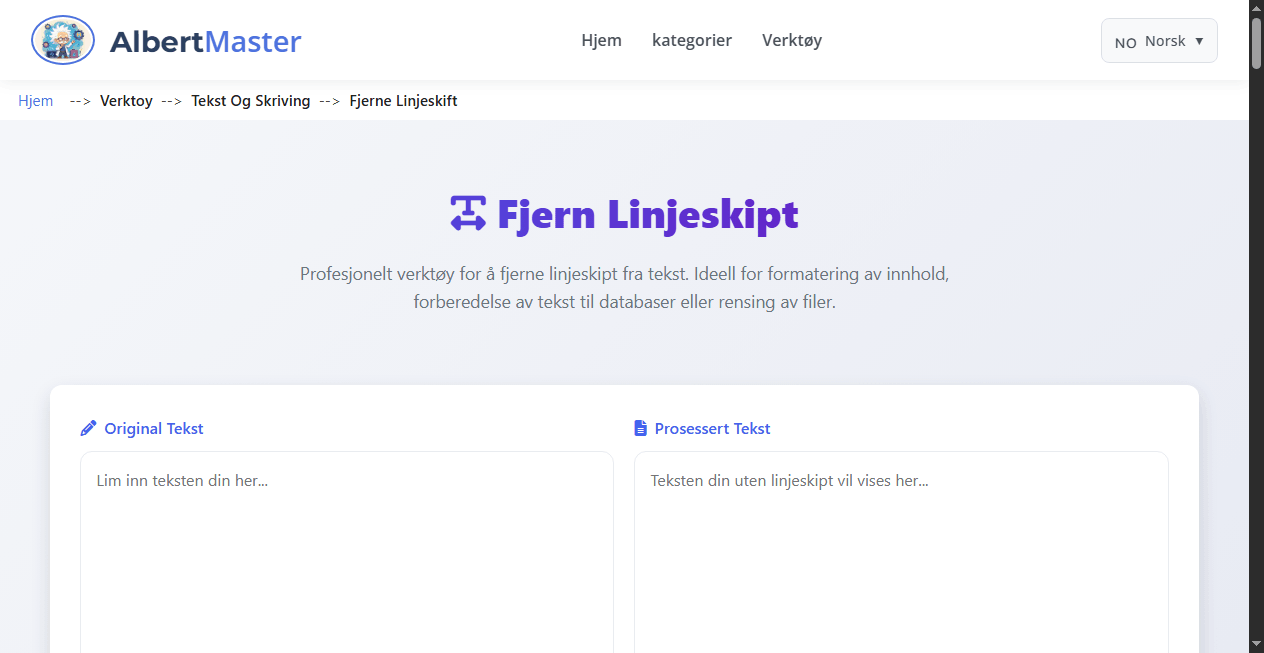 Fjern linjeskift