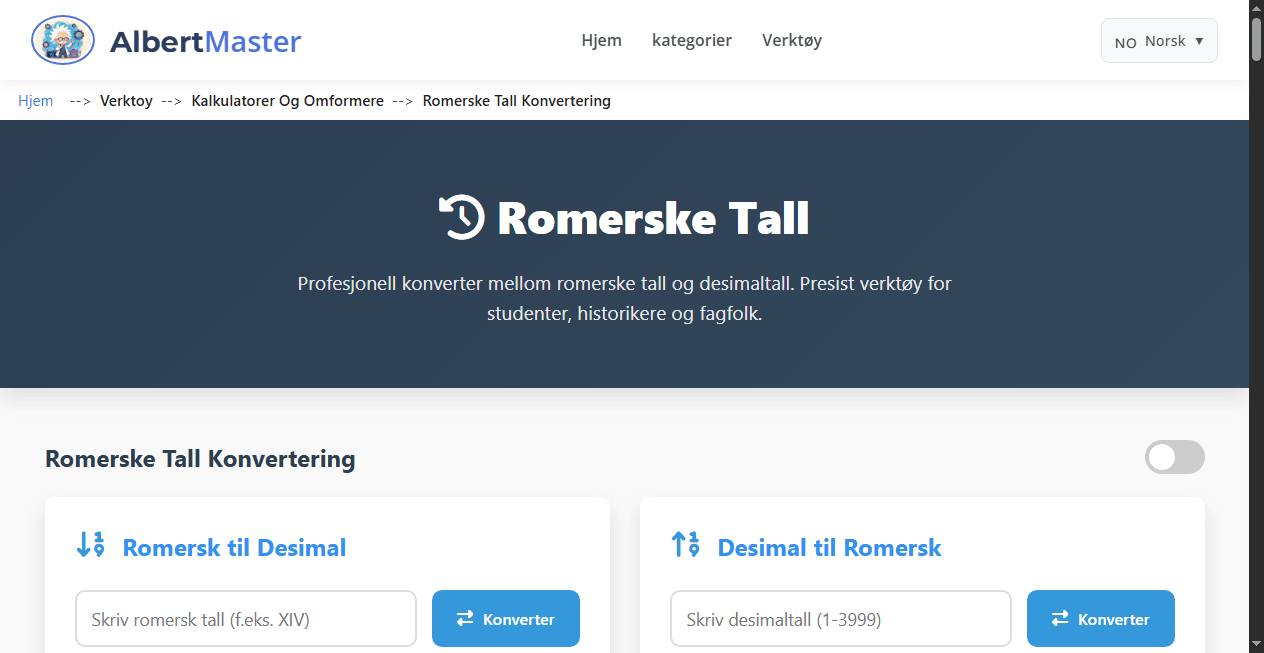 Romertall Konverter