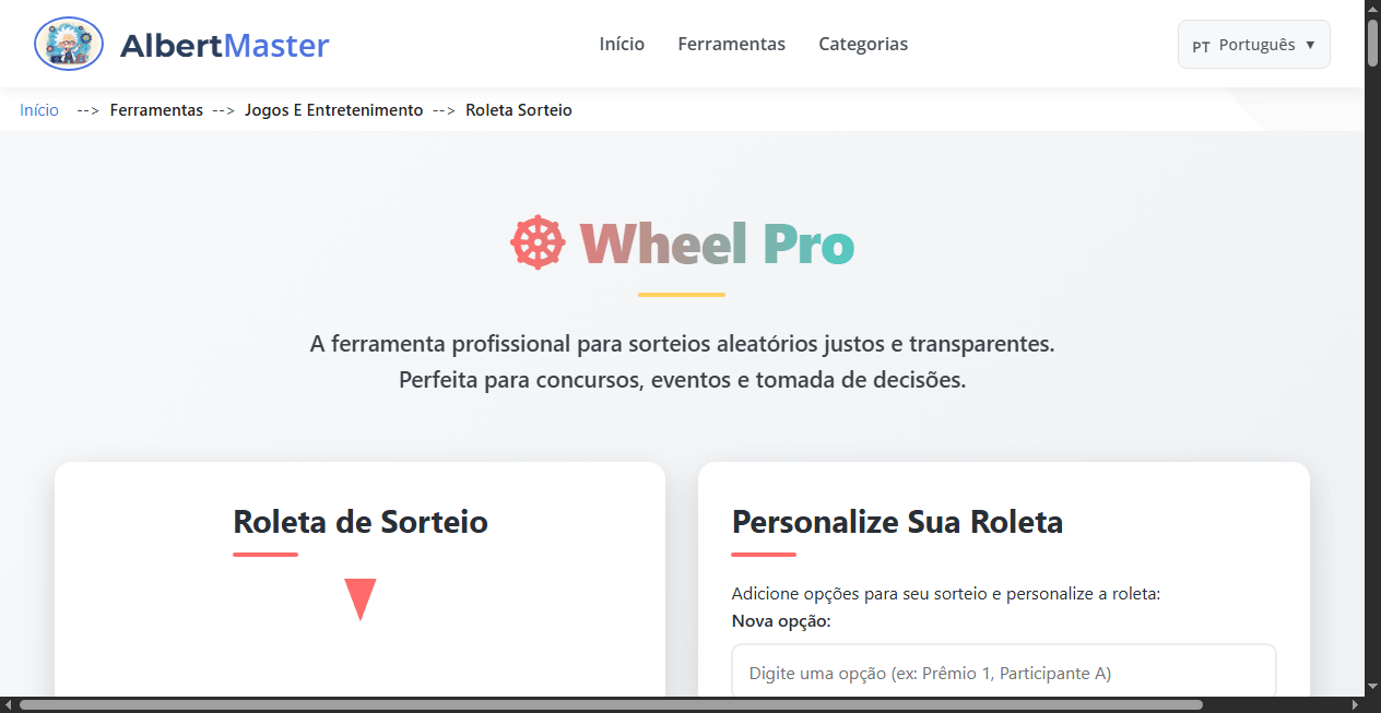 Wheel Pro | Sorteios Aleatórios